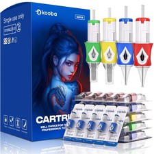 50Pcs Assorted 10 Bugpin Tattoo Cartridge Needles, Mixed Round Liner Shader...