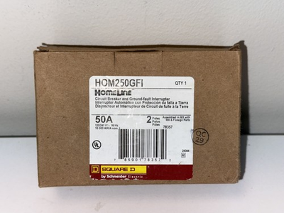 #ad Square D HOM250GFI 50 A Miniature Circuit Breaker *NIB* $69.99