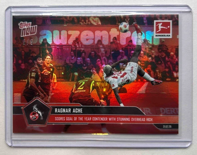 Ragnar Ache 2025-26 Bundesliga Topps Now #129 FC Koln Red Foil 5/5 bookend