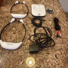 Simolio 2.4GHz Digital Wireless TV Headset Dual Set White Open Box