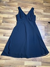 Adrianna Papell Women's Size 14 Black Crepe Dress Ruched Breast Knee Length