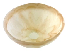 9 x 3.5 inch Marbled Alabaster Chandelier Part Alabaster Bobeche Cream