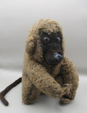 Rare Vintage 1950s Post War Japan Kamar Plush Monkey Stuffed Toy Glass Eyes