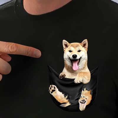 shiba inu pocket shirt
