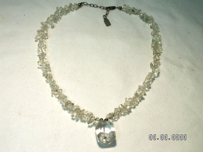 Collar Y Colgante De Cuarzo De Cristal Roca De Plata De Ley J. Whitney