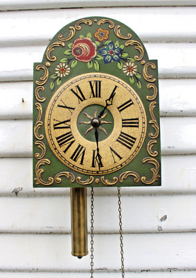 Bavarian Painted ALBERT SCHWAB KARLSRUHE Mech.  CLOCK-Needs Weight & Pendulum