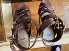 Lucilla Pessoa Brown Leather Strappy Sandals With Gold Buckles – Size 8 – New — photo 5
