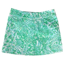 Lilly Pulitzer Cleona Skort in HTF Bungle in the Jungle Cotton sz 0 pockets