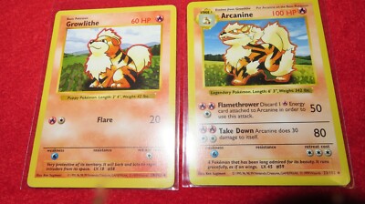 Grewlithe&Arcanine 1st ED shadow less Arcanine Growlithe - perfect