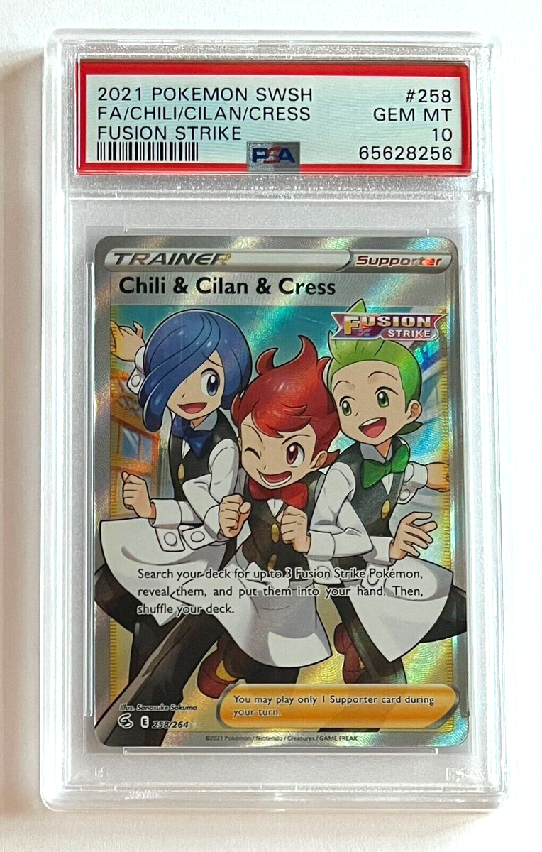 Chili & Cilan & Cress 2021 Pokemon Fusion Strike 258/264 Full Art
