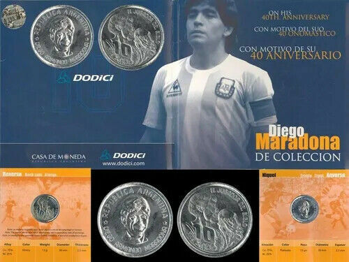 Maradona Diego Coin 40th Anniversary New From Argentina