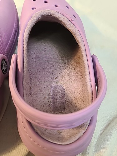 Crocs Classic Fur Lined Clogs Purple Size J 2 - Picture 7 of 14