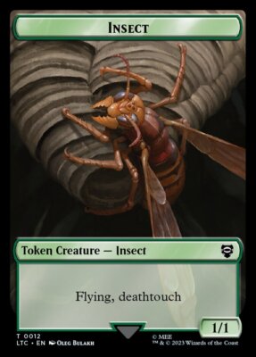 Insect (1/1 Flying, Deathtouch) MTG Lord of the Rings Commander Token NM x4