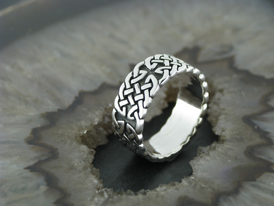 Silberring Keltischer Knoten Templerkreuz Templer Oldschool Rockabilly Bandring