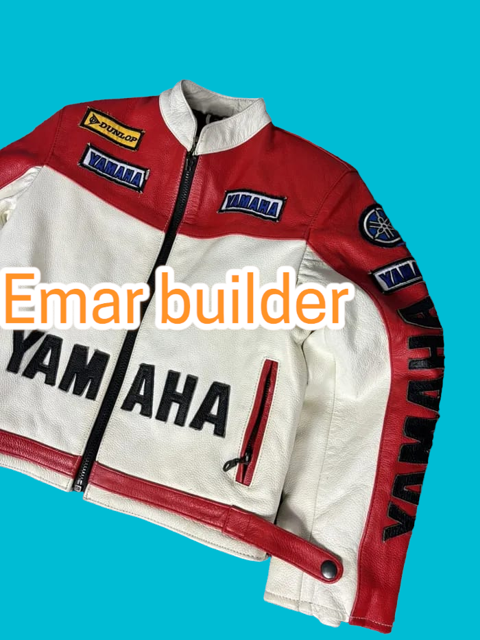 YAMAHA Leather Jacket Vintage Racing Rare Motorcycle Biker