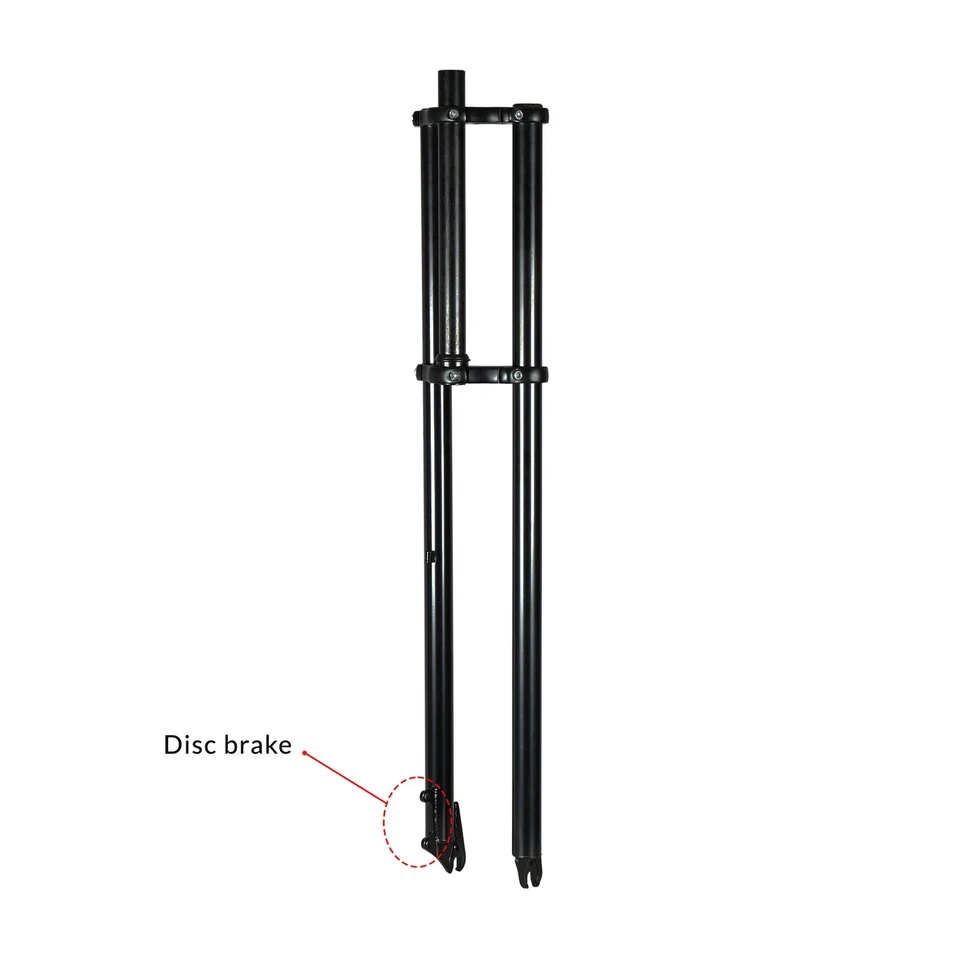 BLACK BICYCLE 1" THREADLESS TRIPLE TREE FORK 32" long DISC TAB CRUISER BIKE - Image 2 of 4