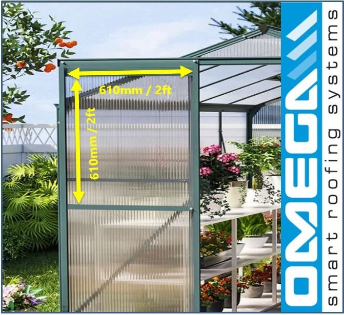 Greenhouse Polycarbonate Replacement Panels 4mm Clear (5 Pack