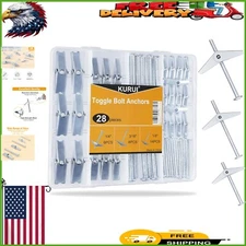 Heavy-Duty Wall Anchor Assortment - 28Pcs Toggle Bolts & Butterfly Wing Nuts