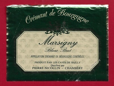 86/66 Etikett BOURGOGNE CRÉMANT MARSIGNY Blanc roh, Produkt Caves de Bailly