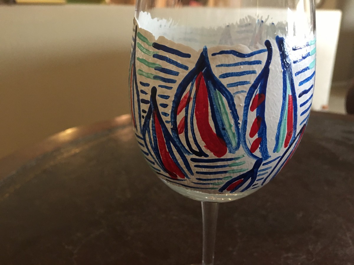 4th Of July Red White And Blue Hand Painted Patriot Wine Glasses, Set Of 4  | eBay