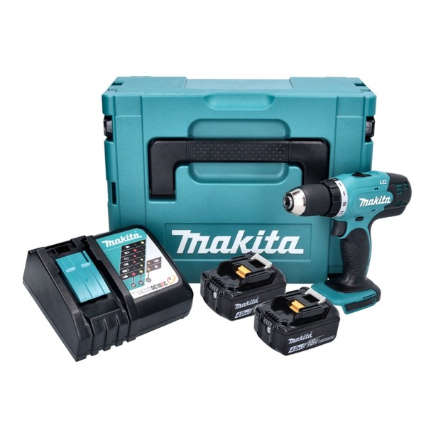 Makita Ddf 453 Rmj Akku Bohrschrauber 18 V 42 Nm + 2X Akku 4,0 Ah + LadegeräT-image