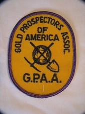VINTAGE 70's G.P.A.A. GOLD PROSPECTORS ASSOC. OF AMERICA PATCH
