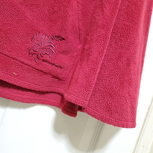 Patagonia Sweater Girls Small 8 Burgundy Poncho High Pile Fleece Hoodie 65680F5 - Picture 5 of 17