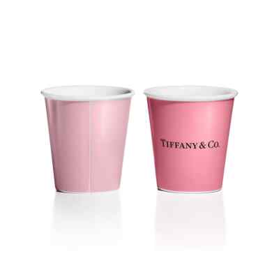 Tiffany Coffee Cup Bone China Set of 2 Pink Stylish Tableware