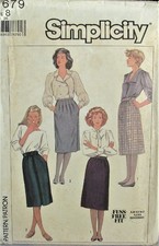 VTG 70s Simplicity 7679 EASY Skirt Assortment Tucks Gathers Pocket ALine Pattern
