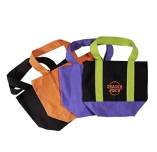New Limited Trader Joe's Mini Halloween Canvas Tote Bag Set Of 4 