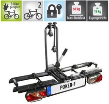 Eufab Poker - F Fahrradträger für 2 Fahrräder Heckträger Kupplungsträger e-bike