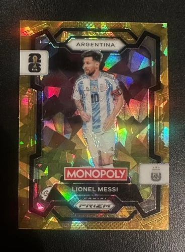 2026 Panini Prizm Monopoly FIFA World Cup Lionel Messi Gold Cracked Ice SP #1