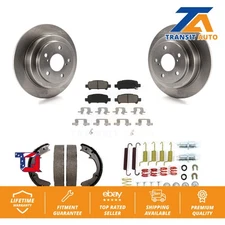 [Rear] Disc Rotors Ceramic Pads Parking Shoes & Hardware Kit For Subaru Forester