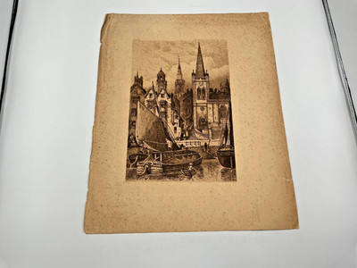 Antique Etching Of Bristol 1889 Frost & Reed