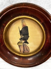 antique framed soldier painting 6x6 British artist Buncombe 1795-1830 original