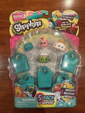 BRAND NEW Shopkins 5 Five Pack Teal Shopping Bags Season 3 Three FREE SHIPPING