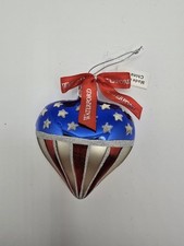 Waterford Heart of America Flag Christmas Ornament Red White Blue As-Is READ