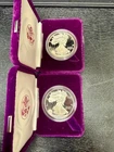 Lot of 2: 1986 S American Eagle Silver Dollar Proof Coins  .999 Silver 2 Oz