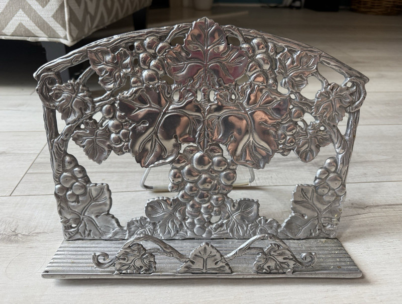 Rare Arthur Court Aluminum Grapevine Cookbook Stand