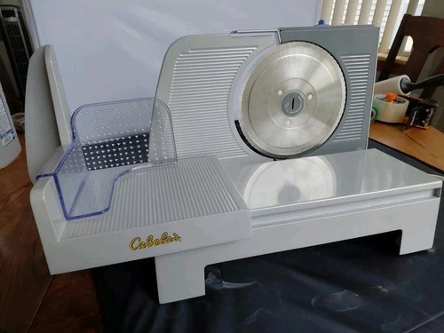 Cabela's FS-120TCAB Food Slicer w/Tilt Stand - Aluminum Body 6.75” Blade w/Tray - product listing photo
