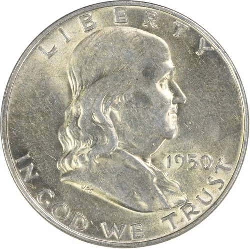 1950-D Franklin Silver Half Dollar AU Uncertified #624