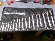 Blackhawk Usa 17-piece Metric Combination Wrench Set With Tool Roll 6-22 Mm Nos