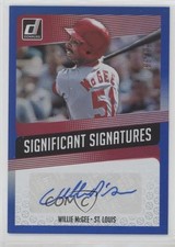 2018 Panini Donruss Significant Signatures Blue 80/99 Willie McGee Auto 0t2