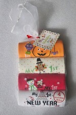 My First Holiday Bib Set Halloween, Thanksgiving, Christmas, New Year 4 Bibs