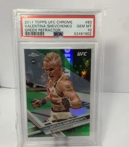 2017 Topps Chrome UFC - Valentina Shevchenko #83 Green Refractor /99 (RC)