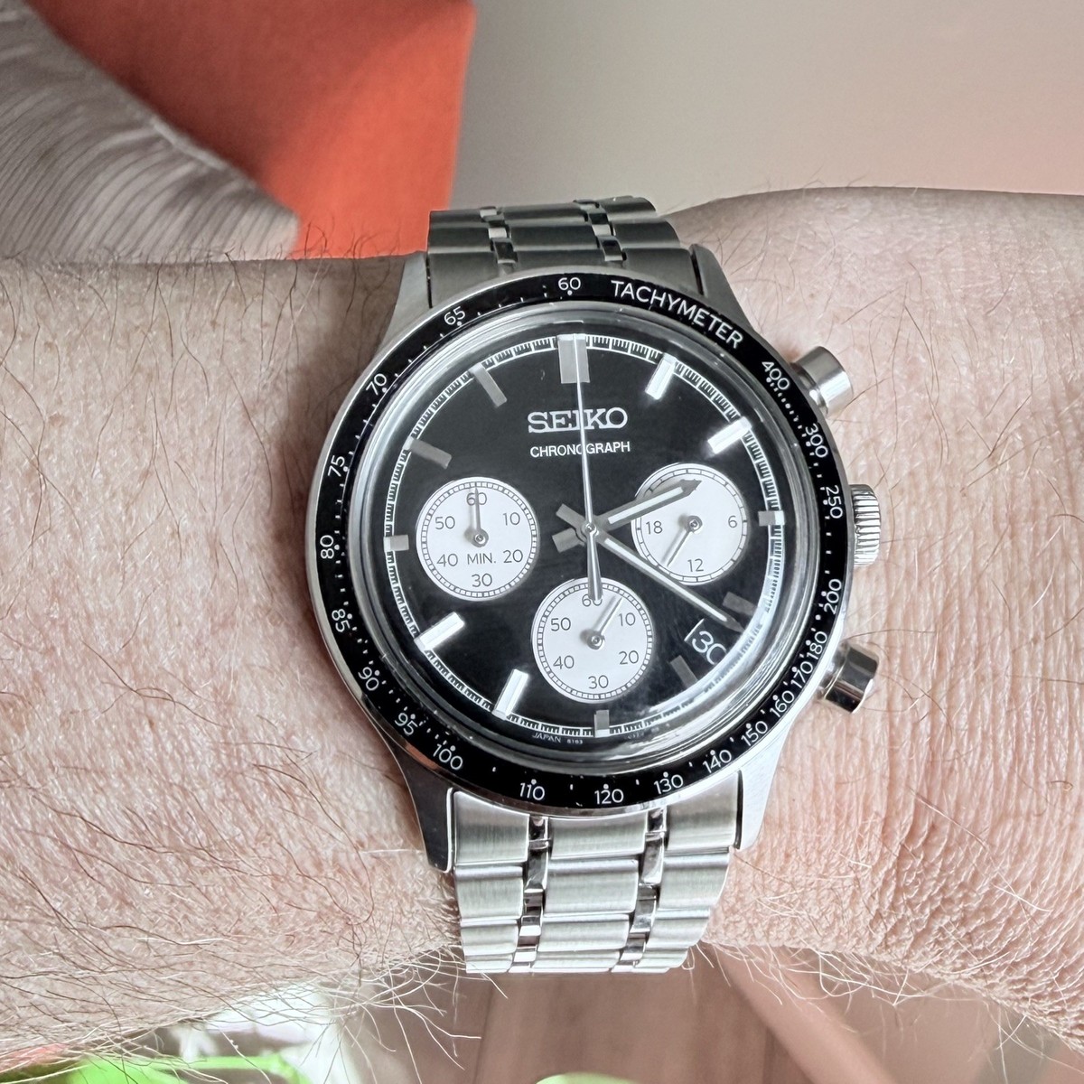 Seiko SSB479 Essentials Black Panda Chronograph Quartz Men's Watch