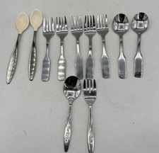 Vintage Silverware for Baby Toddler Child Stainless Steel Taiwan Rose Pattern