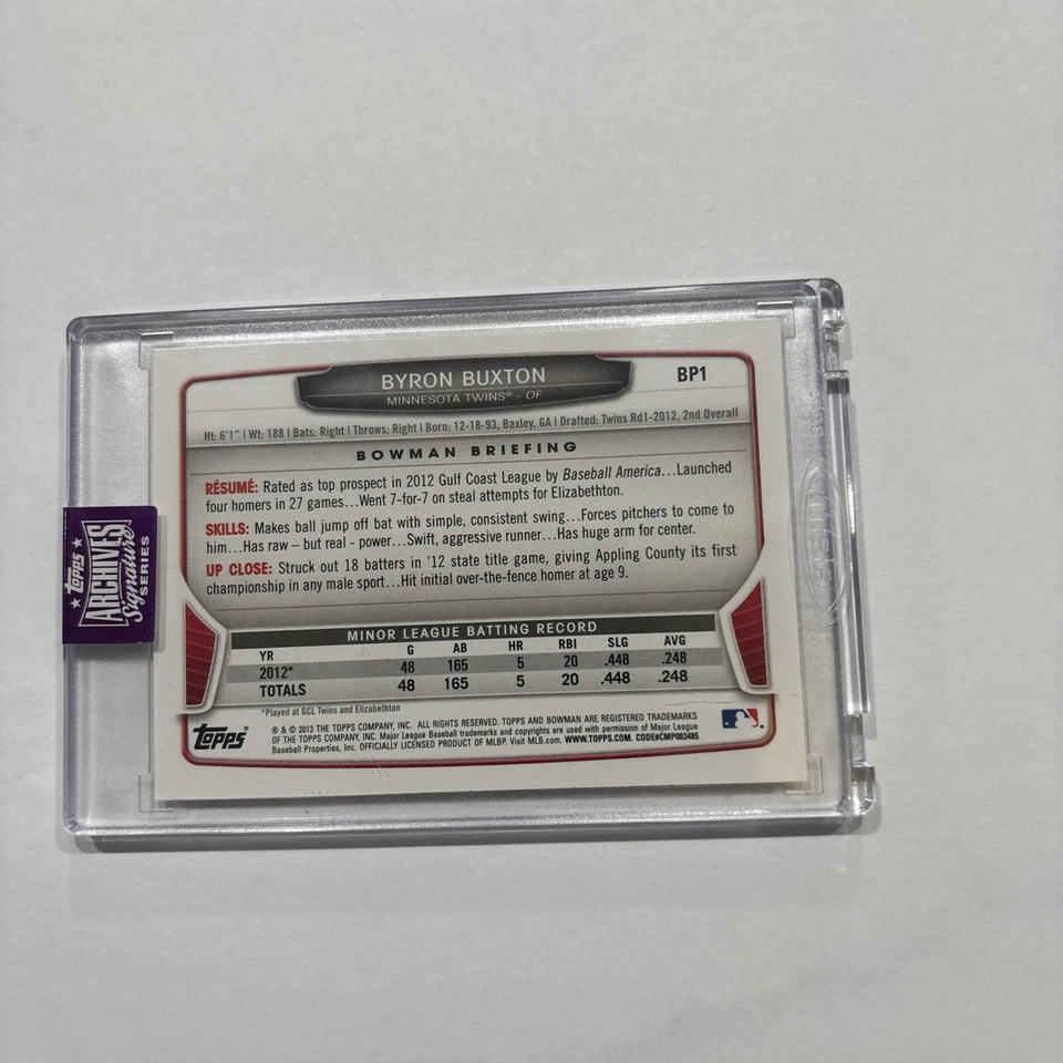 Bowman 2025 Topps Archives Signature Series Byron Buxton Auto 8/10 Foto 2 de 2