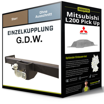 Starre Anhängerkupplung für MITSUBISHI L200 Pick Up 10- Typ KB_T/KA_T G.D.W. AHK