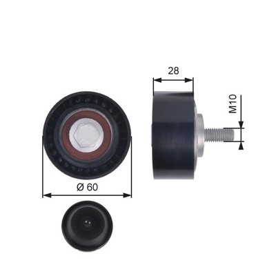 Für GATES T36384 BELT TENSIONER PULLEY ALONG